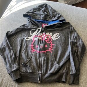 Hello Kitty Charcoal Hoodie with Pink Accents